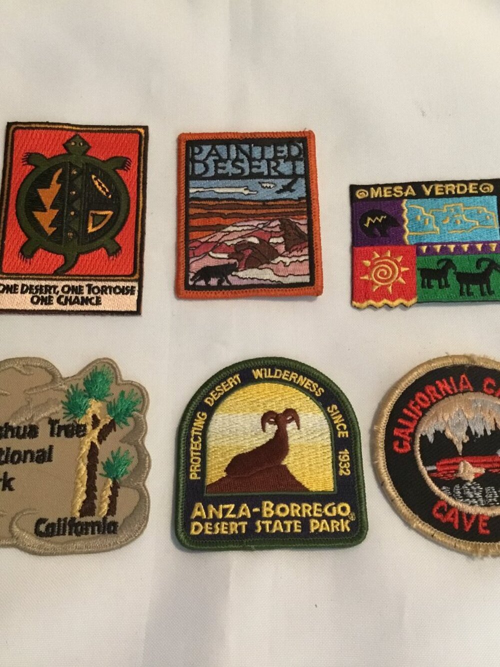 Lot Of 6 Vintage National Park Souvenir Patches California Arizona Colorado